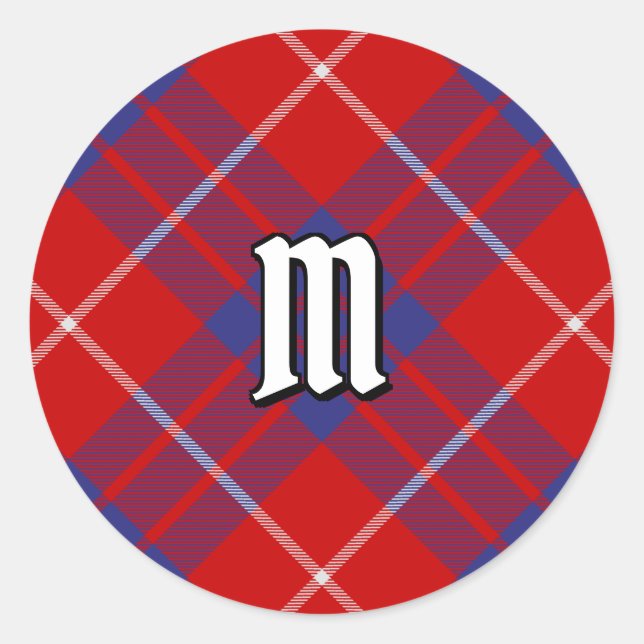 Clan Hamilton Red Tartan Classic Round Pegatina (Anverso)