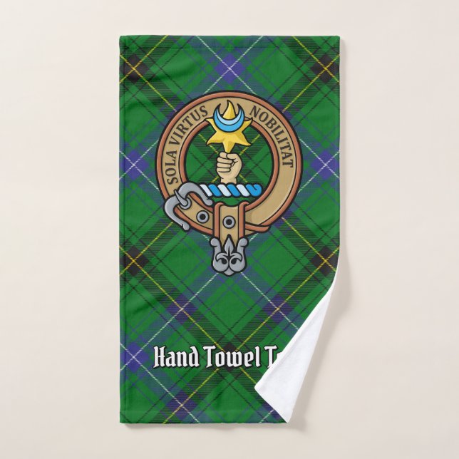 Clan Henderson Escudo sobre Tartán (Toalla de mano)