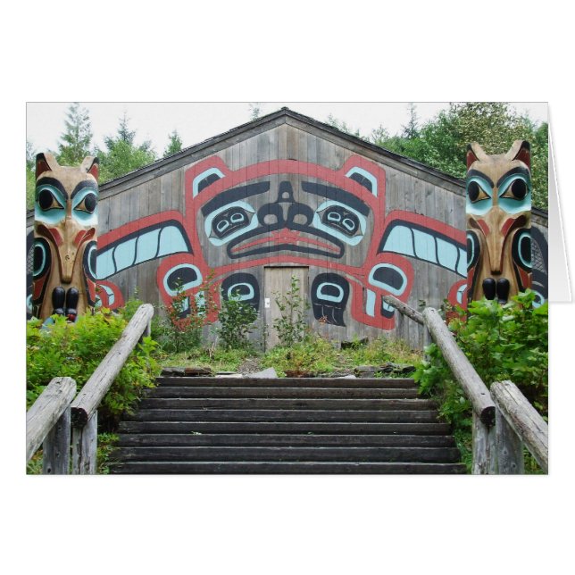 Clan house and totem poles, Ketchikan, Alaska (Anverso (Horizontal))