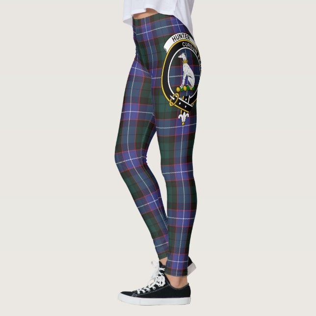 Clan Hunter Escudo Tartán Mujeres Leggings (Izquierda)