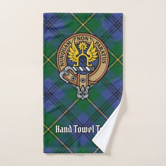 Clan Johnston Escudo sobre Tartán (Toalla de mano)