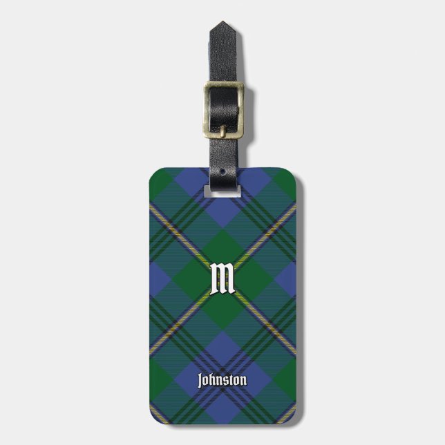 Clan Johnston Tartan Lumaletas Etiqueta (Frente Vertical)