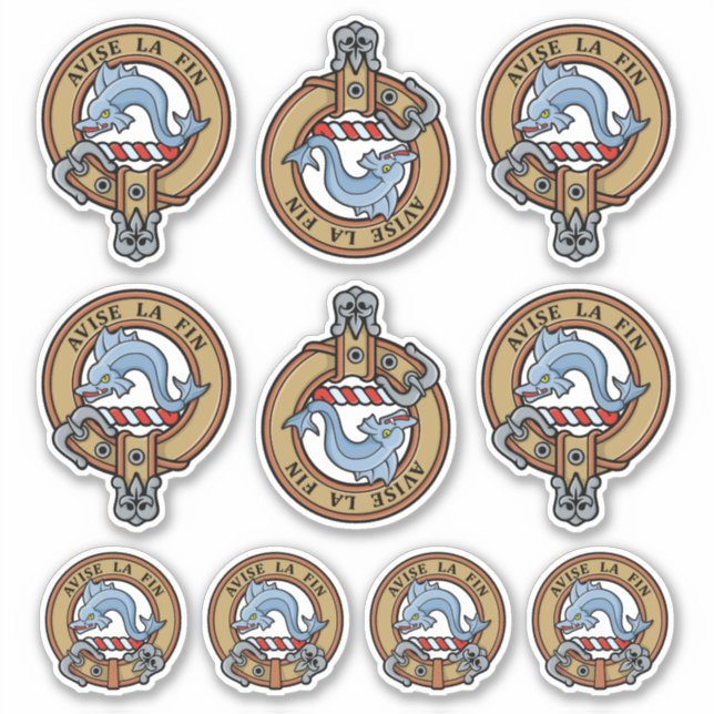 Clan Kennedy Escudo Pegatina Set (Anverso)