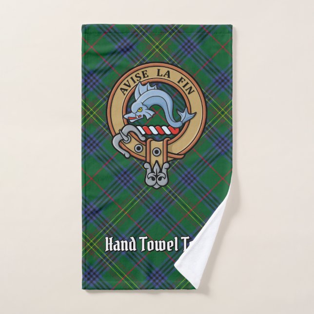 Clan Kennedy Escudo sobre Tartán (Toalla de mano)