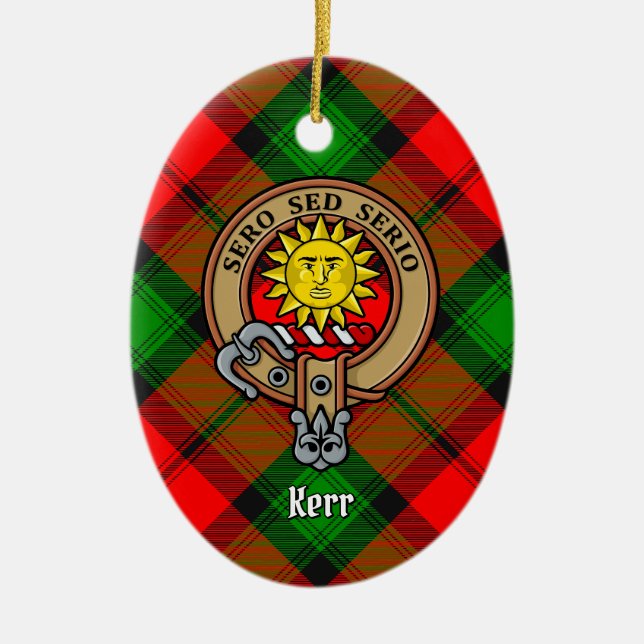 Clan Kerr Escudo sobre el adorno cerámico de Tartá