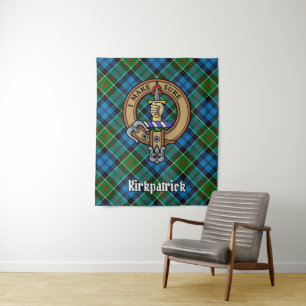 Clan Kirkpatrick Escudo sobre el Tapiz Tartán