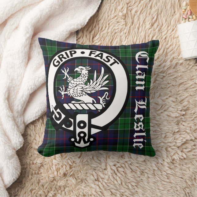 Clan Leslie Tartán y Cojín decorativo Escudo (Manta)