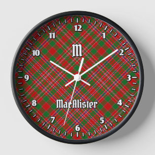 Clan MacAlister Tartán reloj grande