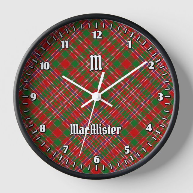 Clan MacAlister Tartán reloj grande (Anverso)