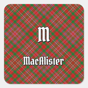 Clan MacAlister Tartan Square Pegatina