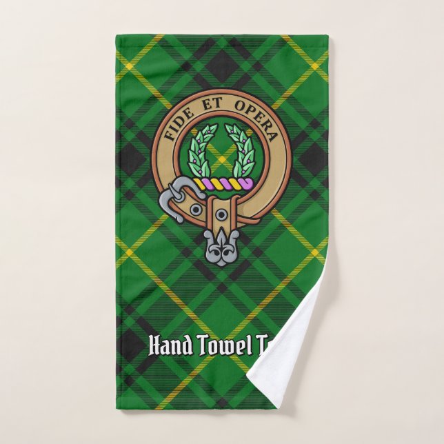 Clan MacArthur Escudo sobre Tartán (Toalla de mano)