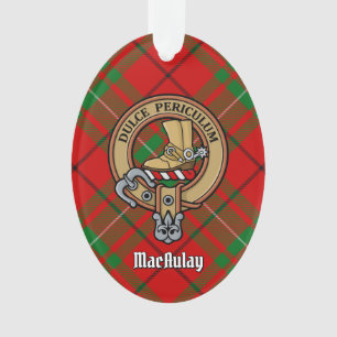 Clan MacAulay Escudo sobre el Ornamento Tartán