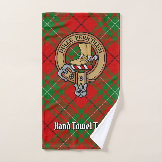 Clan MacAulay Escudo sobre Tartán (Toalla de mano)