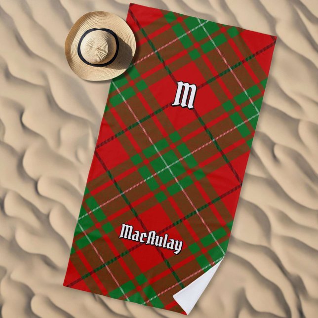 Clan MacAulay Tartan Beach Toalla (Subido por el creador)