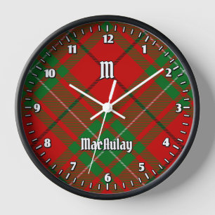 Clan MacAulay Tartán reloj grande