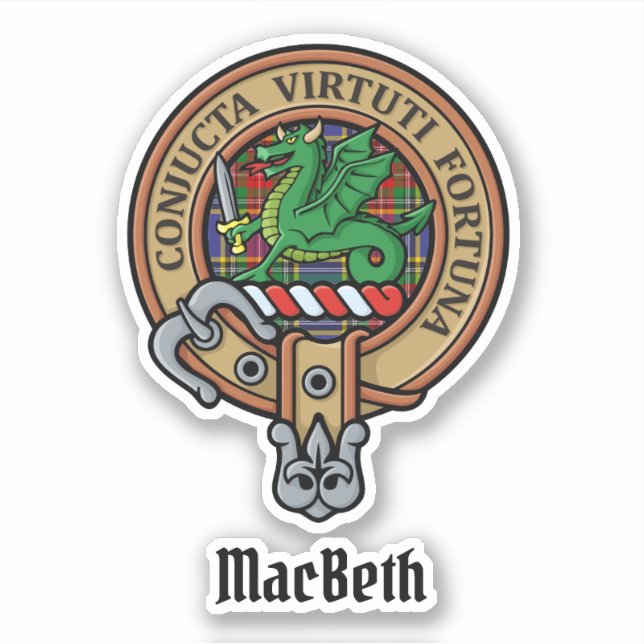 Clan MacBeth Escudo Pegatina (Anverso)