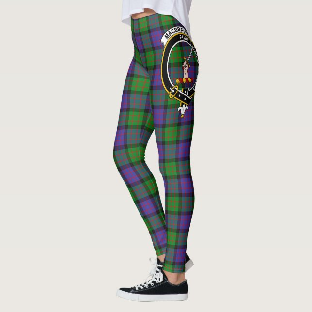 Clan MacBrayne Crest Tartan de Escocia Legging par (Izquierda)