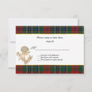 Clan MacClain Tartan Thistle Wedding RSVP