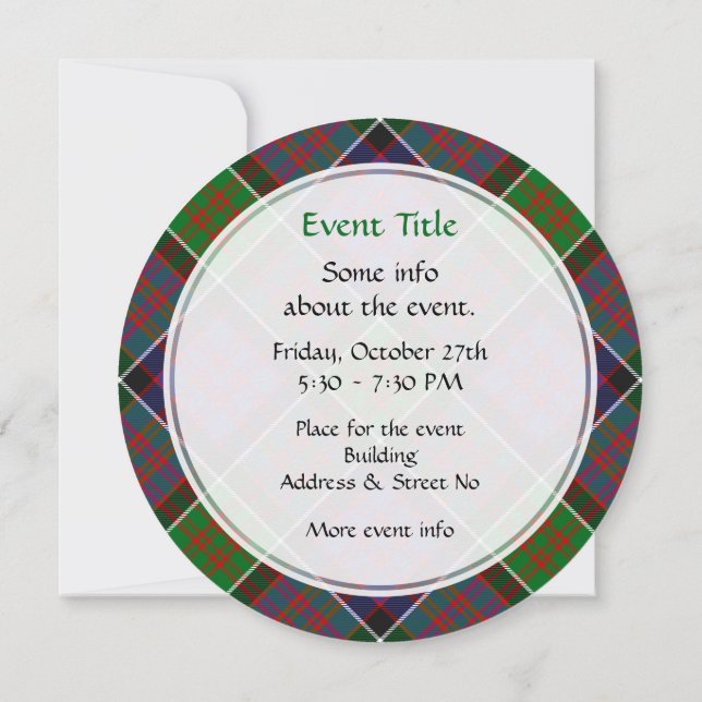 Clan MacDonald de la invitación a Clanranald Tarta (Reverso)