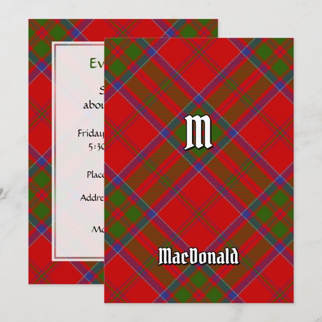 Clan MacDonald de la invitación a Keppoch Tartan (Anverso / Reverso)