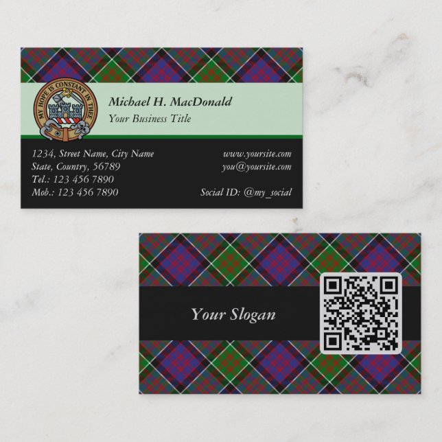 Clan MacDonald de la tarjeta de visita Clanranald  (Anverso / Reverso)