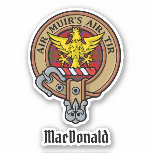 Clan MacDonald del Pegatina Escudo de Keppoch (Anverso)