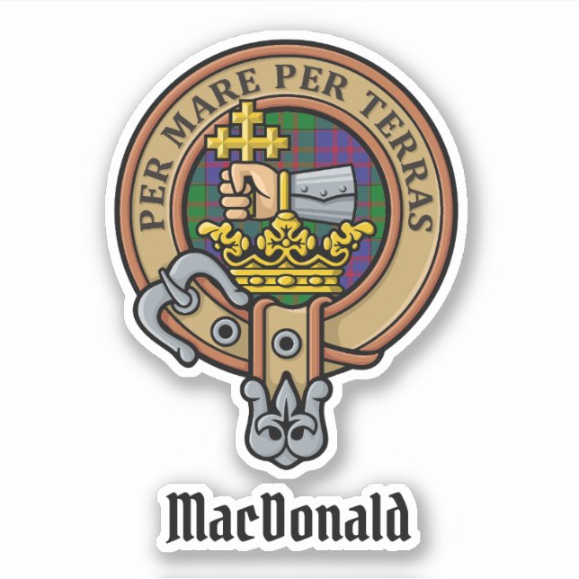 Clan MacDonald Escudo Pegatina (Anverso)