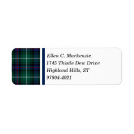 Clan MacDonald Tartan Retorno Etiquetas de direcci