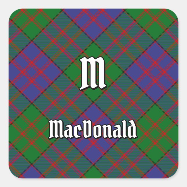Clan MacDonald Tartan Square Pegatina (Anverso)