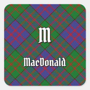 Clan MacDonald Tartan Square Pegatina