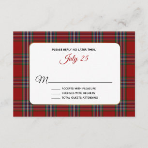 Clan MacFarlane Tartan Plaid Wedding RSVP Card