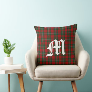 Clan MacGregor Tartan Plaid Monograma Cojín decora