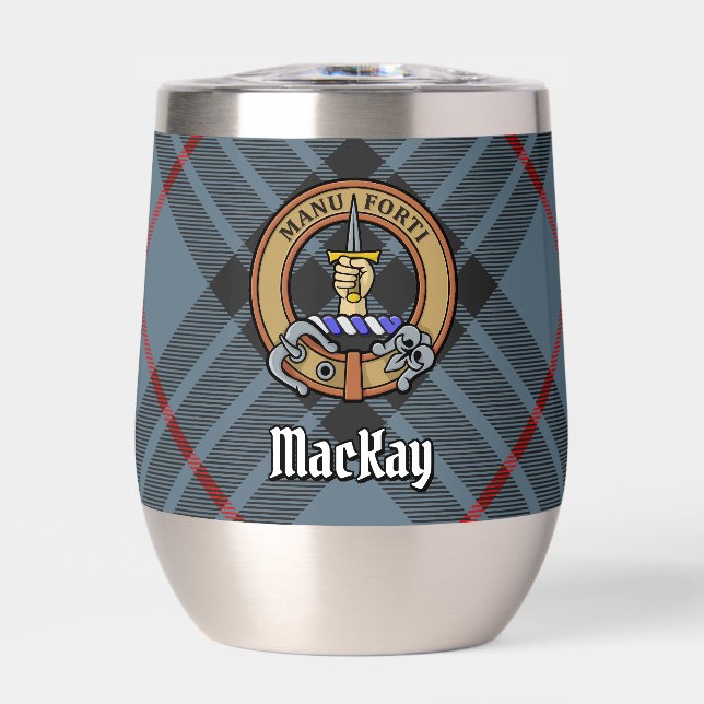 Clan MacKay Escudo sobre Blue Tartán (Frente)
