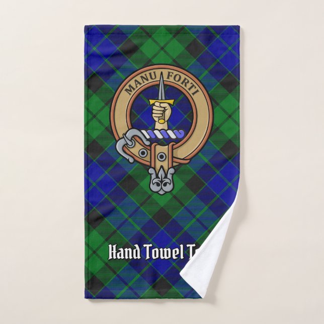Clan MacKay Escudo sobre Tartán (Toalla de mano)