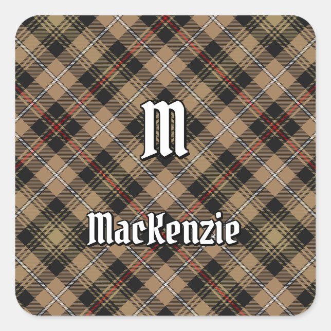 Clan MacKenzie Hunting Brown Pegatina de Plaza Tar (Anverso)