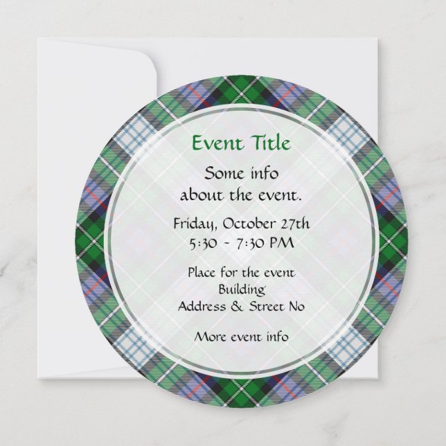Clan MacKenzie viste la invitación a Tartan (Reverso)