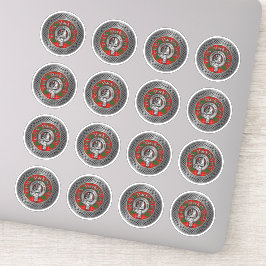 Clan MacKinnon Escudo & Tartan Knot Pegatina