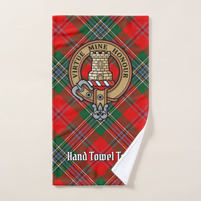 Clan MacLean Escudo sobre Tartán (Toalla de mano)