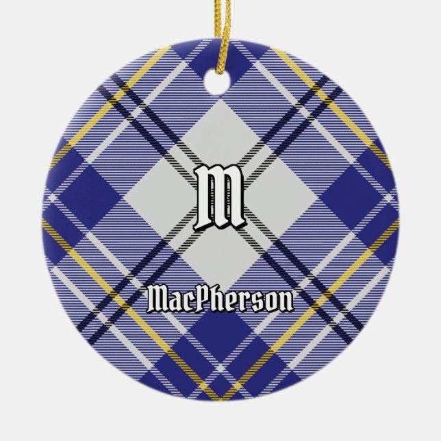 Clan MacPherson Blue Dress Tartán Ornamento cerámi (Frente)