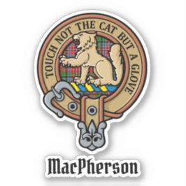Clan MacPherson Escudo sobre el Pegatina de Tartán