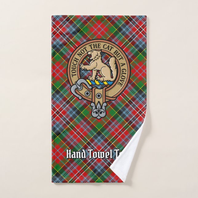 Clan MacPherson Escudo sobre Tartán (Toalla de mano)