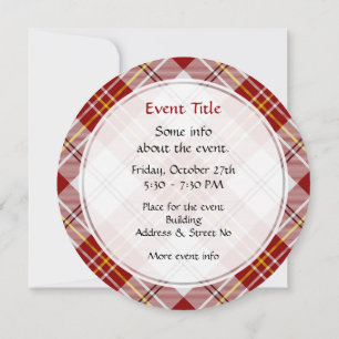 Clan MacPherson Rojo Vestido Tartán Invitación
