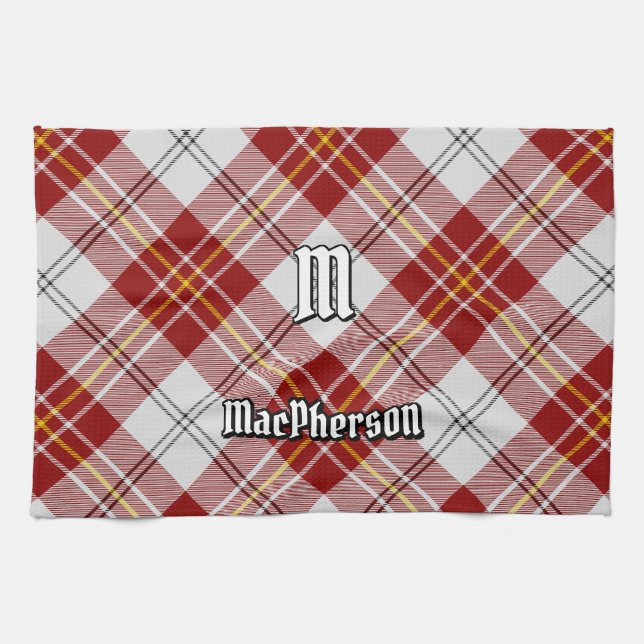 Clan MacPherson Rojo Vestido Tartan Kitchen Toalla (Horizontal)