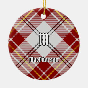 Clan MacPherson Rojo Vestido Tartán Ornamento cerá