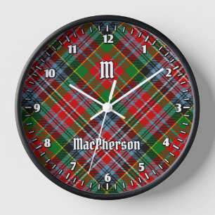 Clan MacPherson Tartán reloj grande