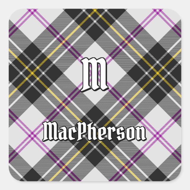 Clan MacPherson Vestido Pegatina de Tartan Square (Anverso)