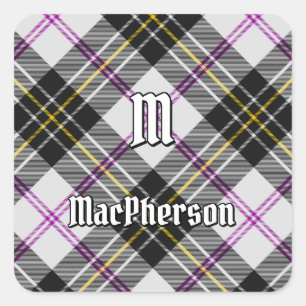 Clan MacPherson Vestido Pegatina de Tartan Square