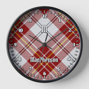Clan MacPherson Vestido Rojo Tartán Gran Reloj