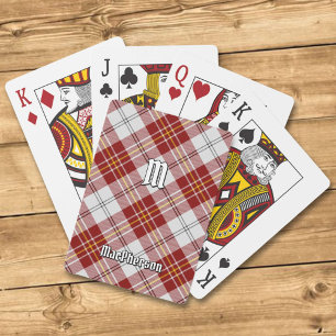 Clan MacPherson Vestido Rojo Tartán Jugando Cartas