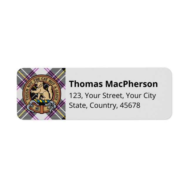 Clan MacPherson Vestir Etiqueta Tartán (Frente)